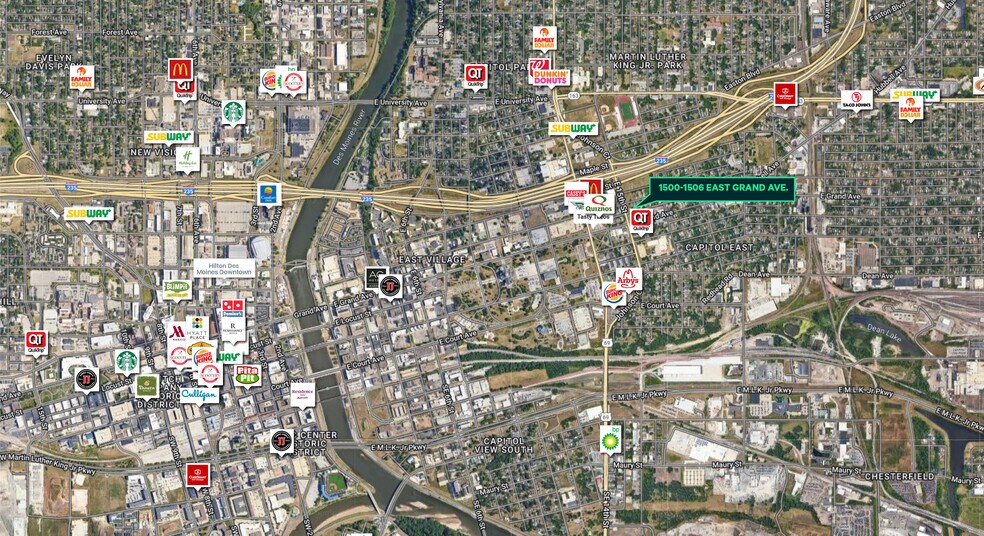 1500-1506 E Grand Ave, Des Moines, IA à louer - Aérien - Image 2 de 2