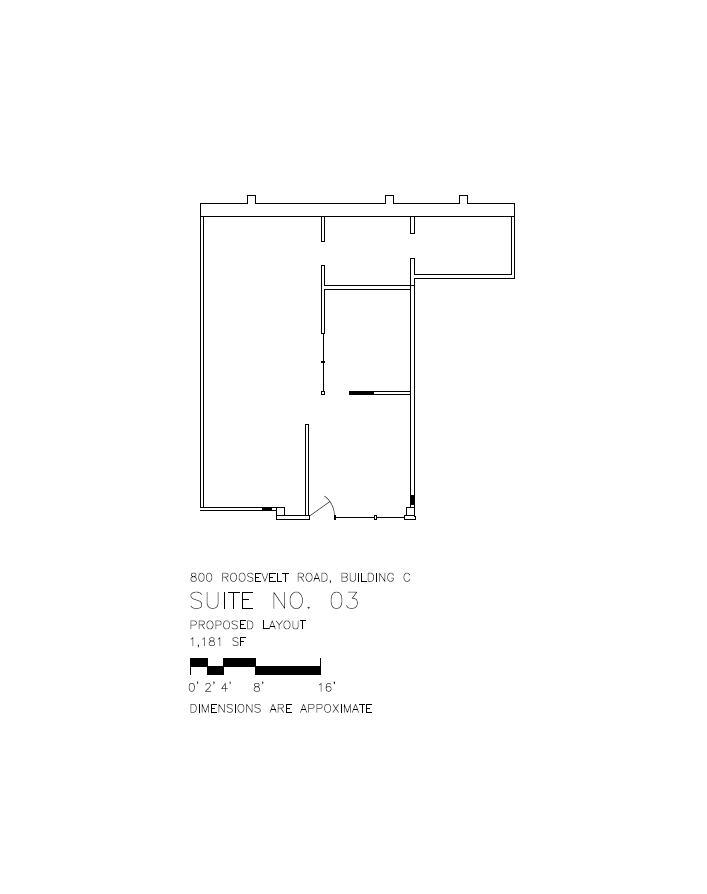 800 Roosevelt Rd, Glen Ellyn, IL à louer Plan d’étage- Image 1 de 2