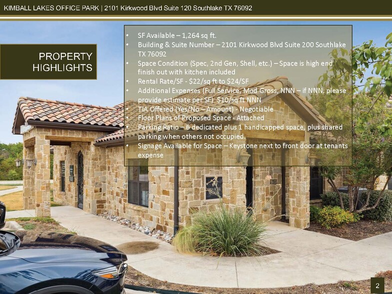 2101 E Kirkwood Blvd, Southlake, TX for lease - Building Photo - Image 3 of 47