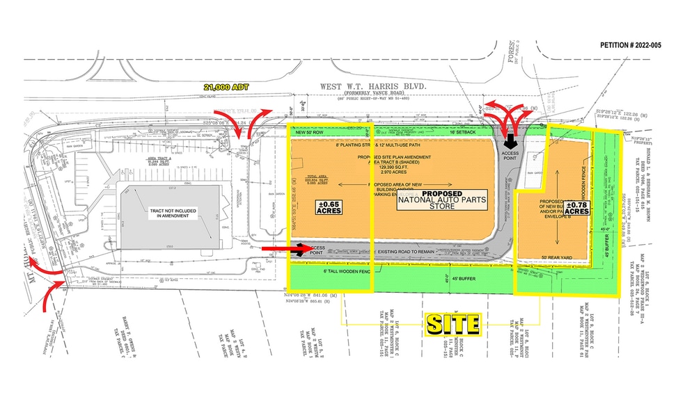 W W.T. Harris & Mt. Holly-Huntersville Rd blvd, Charlotte, NC à vendre - Plan de site - Image 2 de 3