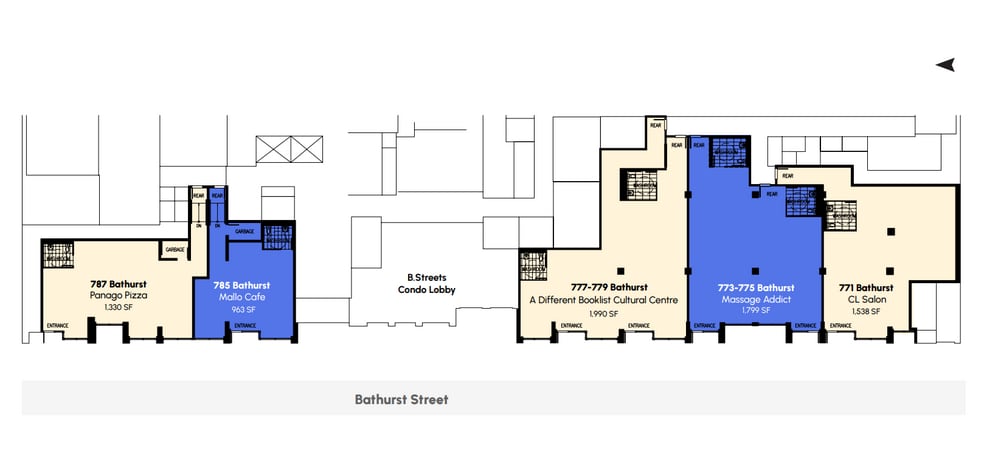 771-787 Bathurst Street portefeuille de 5 propriétés à vendre sur LoopNet.ca - Plan d’étage - Image 2 de 2