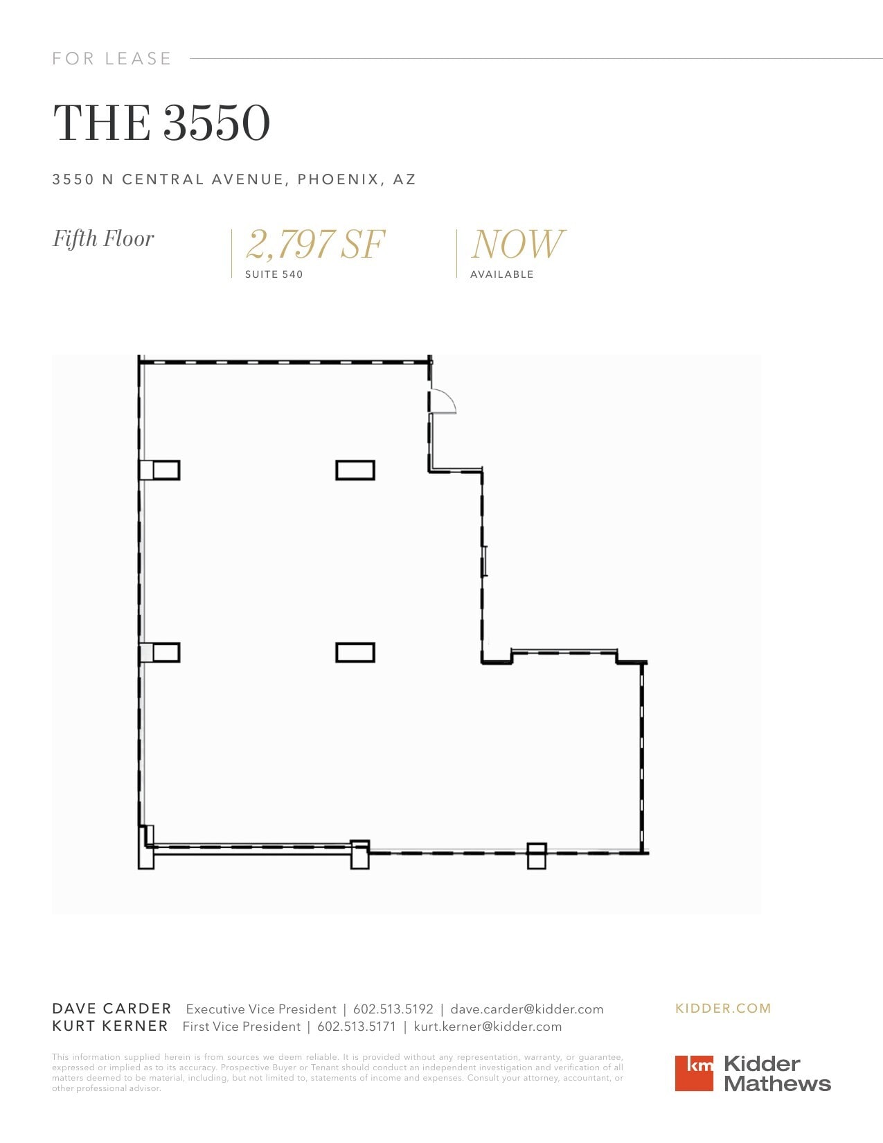 3550 N Central Ave, Phoenix, AZ à louer Plan d’étage- Image 1 de 1