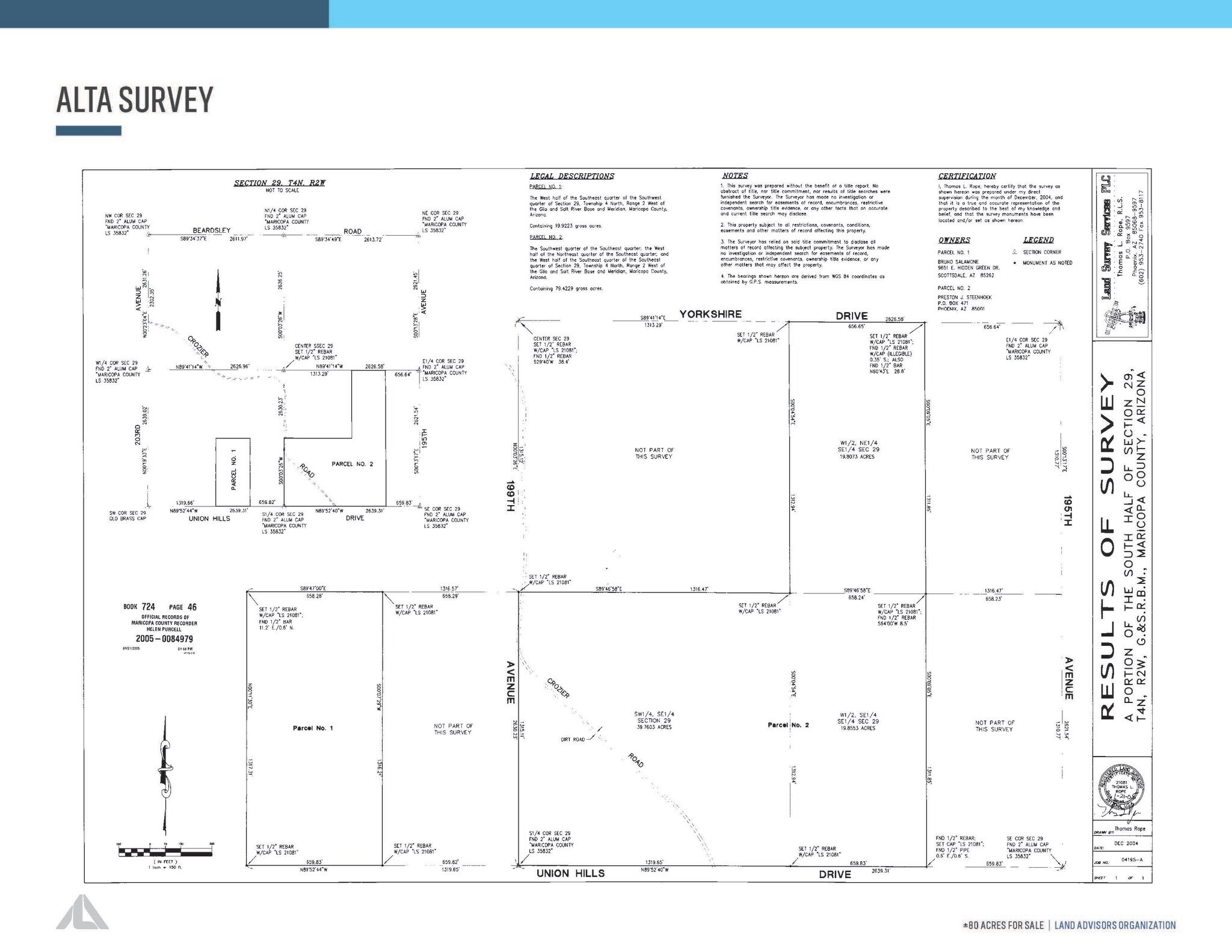 NEC 199th Avenue & Union Hills Drive, Surprise, AZ for sale Plat Map- Image 1 of 3