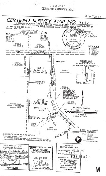 8500 Pfeil St, Milwaukee, WI à vendre - Plan cadastral - Image 3 de 3