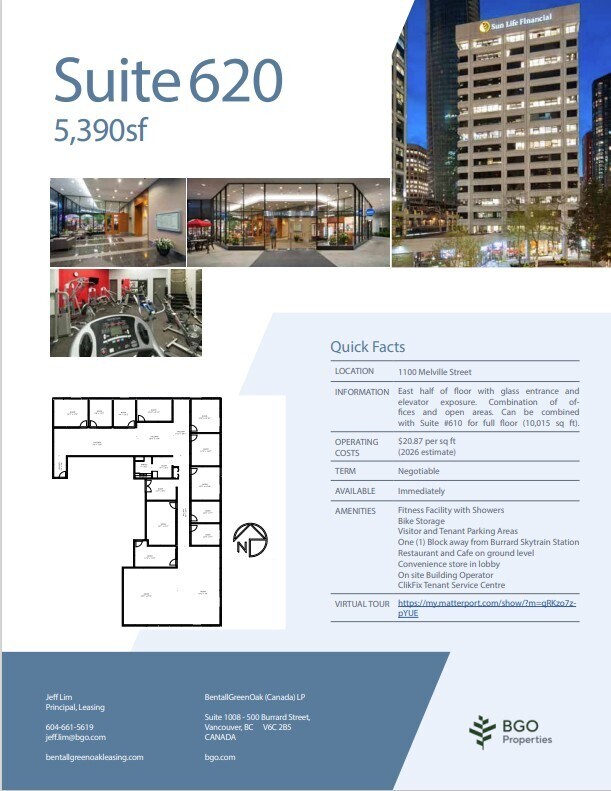 1100 Melville St, Vancouver, BC for lease Floor Plan- Image 1 of 1