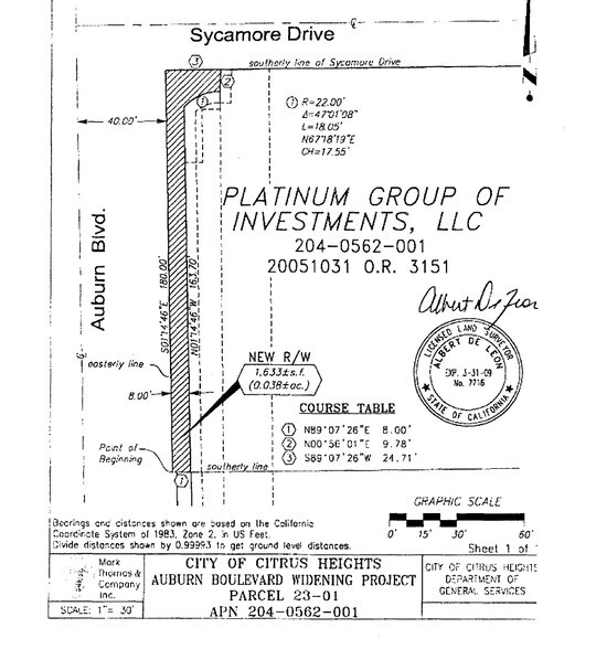 7628 Auburn Blvd, Citrus Heights, CA à vendre - Plan cadastral - Image 1 de 1