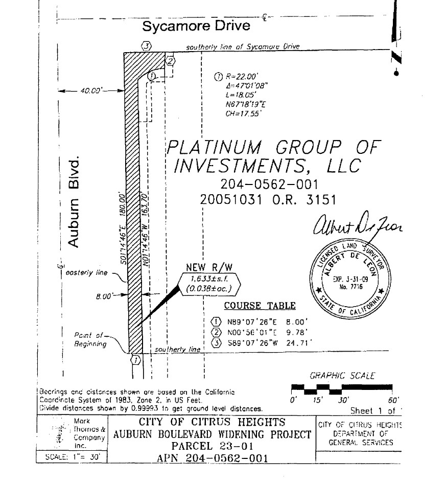 7628 Auburn Blvd, Citrus Heights, CA à vendre Plan cadastral- Image 1 de 2