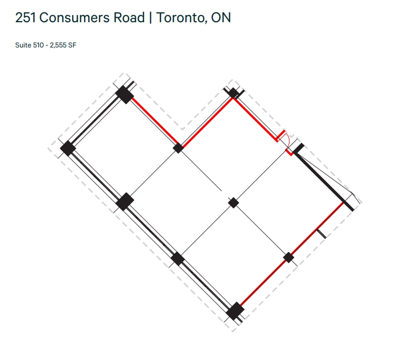 245 Consumers Rd, Toronto, ON à louer Plan d’étage- Image 1 de 1