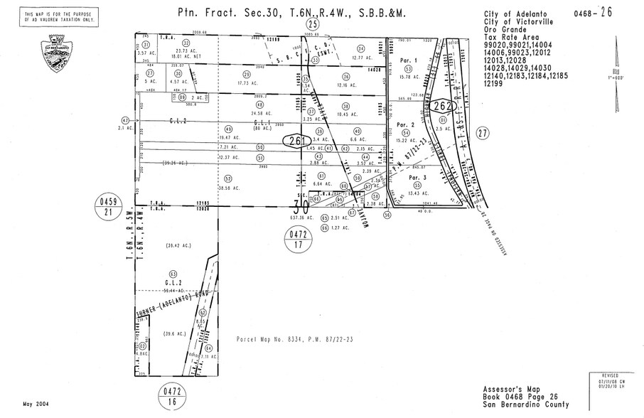 NWC Turner Rd. & Phantom East, Victorville, CA for sale - Plat Map - Image 2 of 2