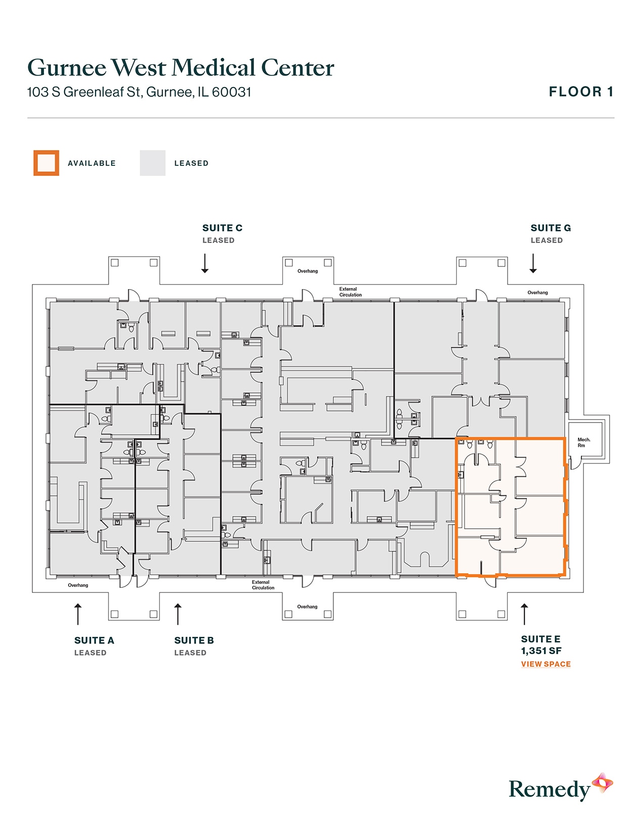 3 S Greenleaf Ave, Gurnee, IL à louer Plan d’étage- Image 1 de 1