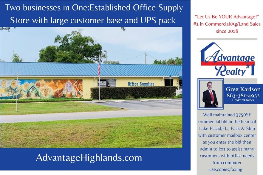 204 S Main Ave, Lake Placid, FL à vendre - Photo du bâtiment - Image 1 de 6
