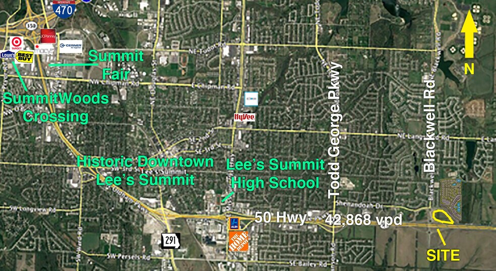 NEC of 50 Hwy & Blackwell Rd, Lee's Summit, MO à vendre - Aérien - Image 2 de 2