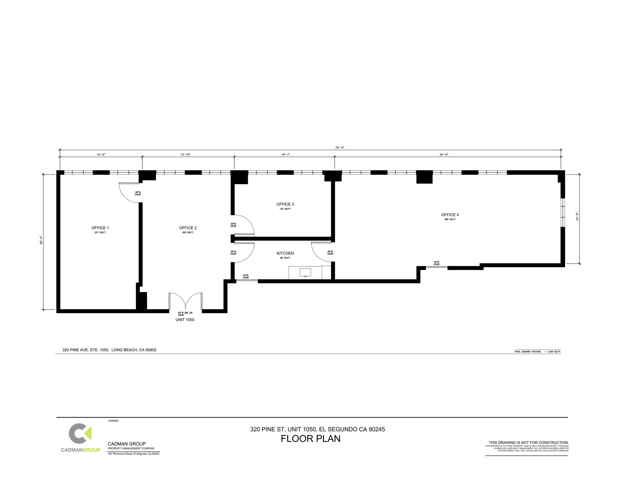 320 Pine Ave, Long Beach, CA à louer Plan de site- Image 1 de 1