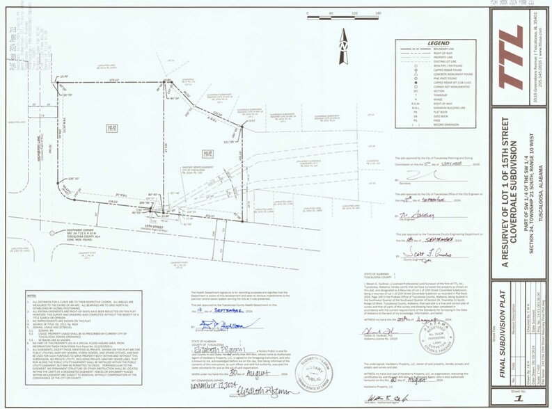 520 15th St, Tuscaloosa, AL à louer - Plan cadastral - Image 2 de 2