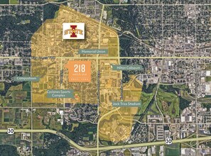 218 Welch Ave, Ames, IA - AÉRIEN  Vue de la carte