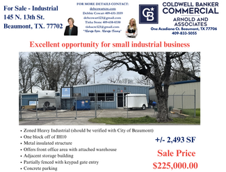 Plus de détails pour 145 N 13th St, Beaumont, TX - Industriel à vendre