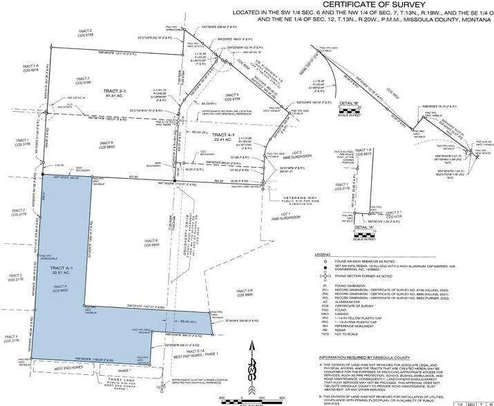 Tract A-1 Dougherty Dr, Missoula, MT for sale - Plat Map - Image 3 of 4