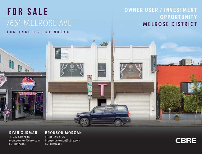 Plus de détails pour 7661-7663 Melrose Ave, Los Angeles, CA - Commerce de détail à vendre