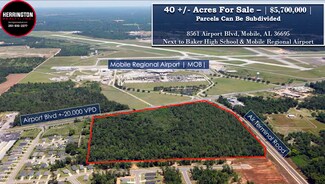 Plus de détails pour Southwest Quadrant of Airport Blvd Air Terminal Dr, Mobile, AL - Terrain à vendre