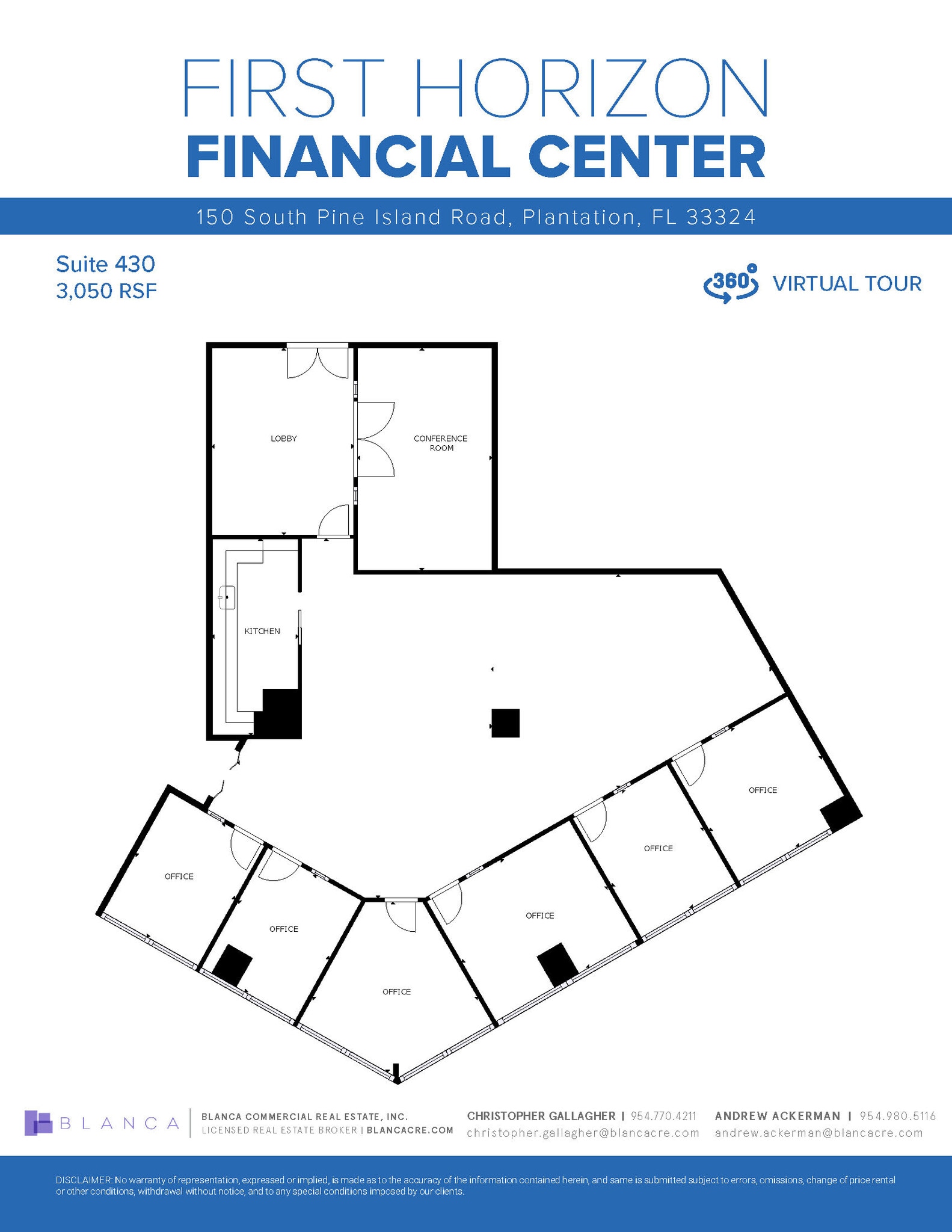 150 S Pine Island Rd, Plantation, FL à louer Plan d’étage- Image 1 de 1