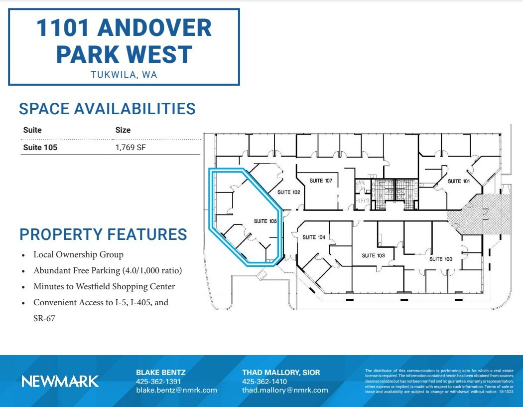 1101 Andover Park W, Tukwila, WA à louer Plan d’étage- Image 1 de 1