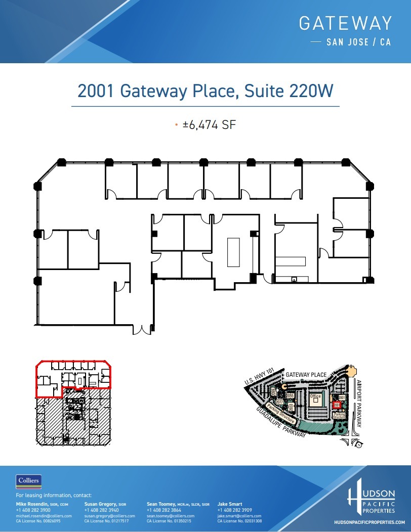 2001 Gateway Pl, San Jose, CA à louer Plan d’étage- Image 1 de 1