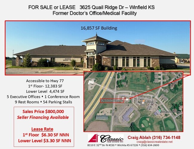 Plus de détails pour 3625 Quail Ridge Dr, Winfield, KS - Bureau à vendre