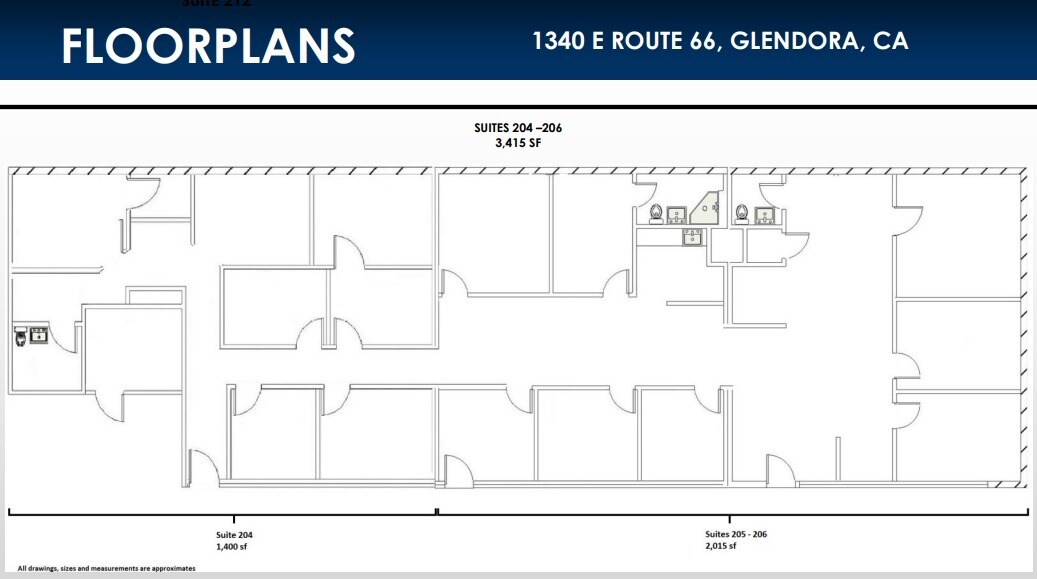 1340 E Route 66, Glendora, CA for lease Floor Plan- Image 1 of 1