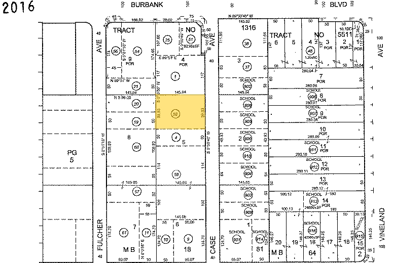 5543 Case Ave, North Hollywood, CA for sale Plat Map- Image 1 of 1