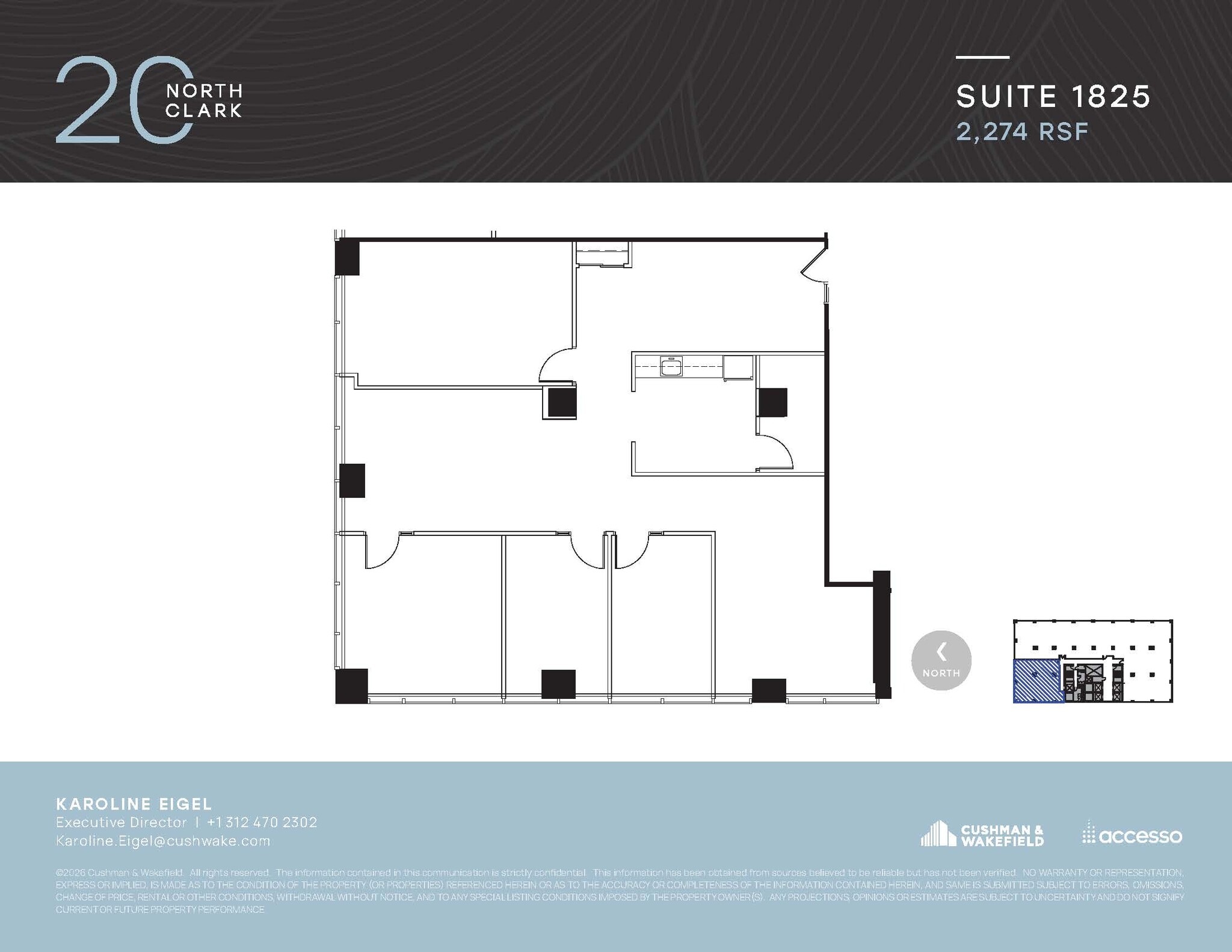 20 N Clark St, Chicago, IL à louer Plan d’étage- Image 1 de 1
