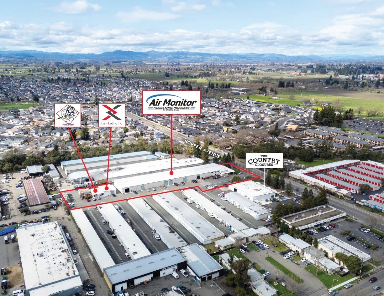 1050 Hopper Ave, Santa Rosa, CA for sale Aerial- Image 1 of 7