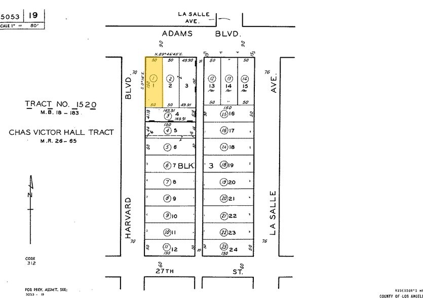 1910 W Adams Blvd, Los Angeles, CA à louer - Plan cadastral - Image 2 de 2