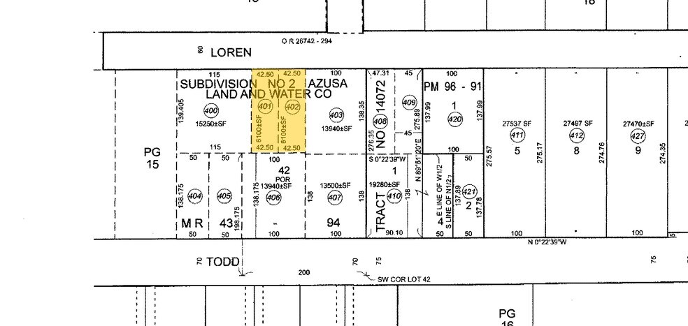 803-809 N Loren Ave, Azusa, CA à vendre - Plan cadastral - Image 2 de 2