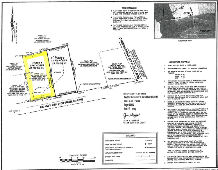 US Hwy 280, Cordele, GA à vendre - Plan cadastral - Image 2 de 2