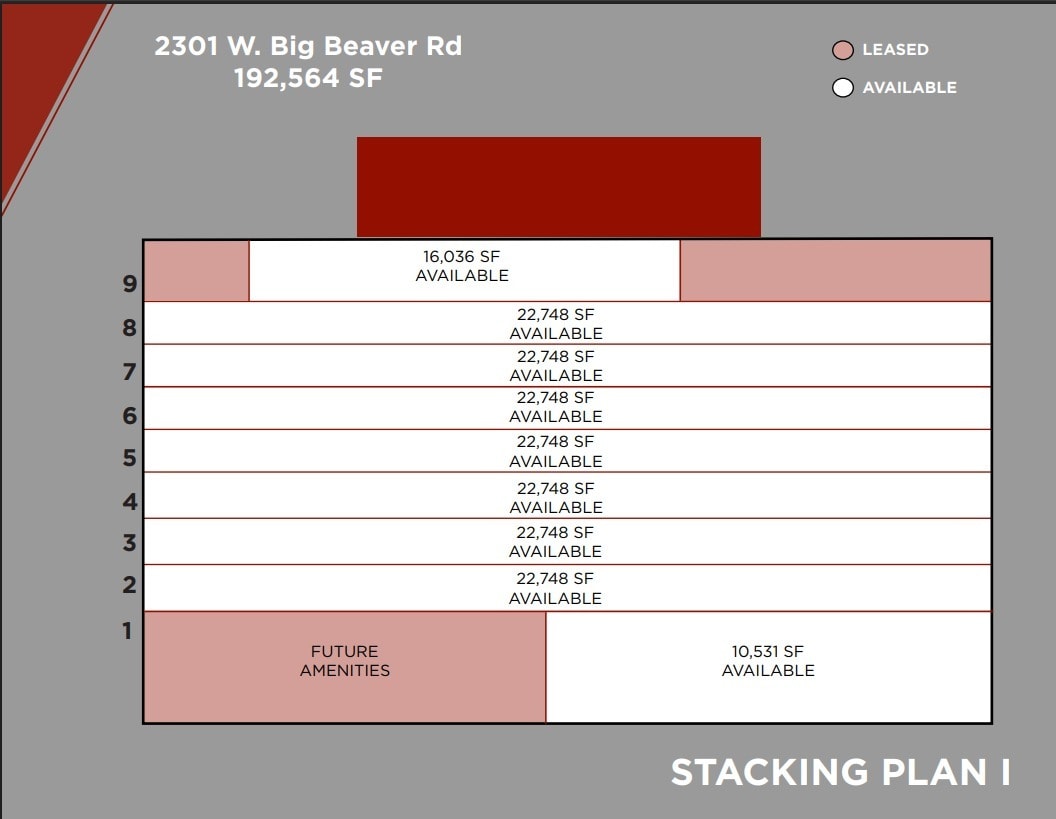 2401 W Big Beaver Rd, Troy, MI for lease Floor Plan- Image 1 of 1
