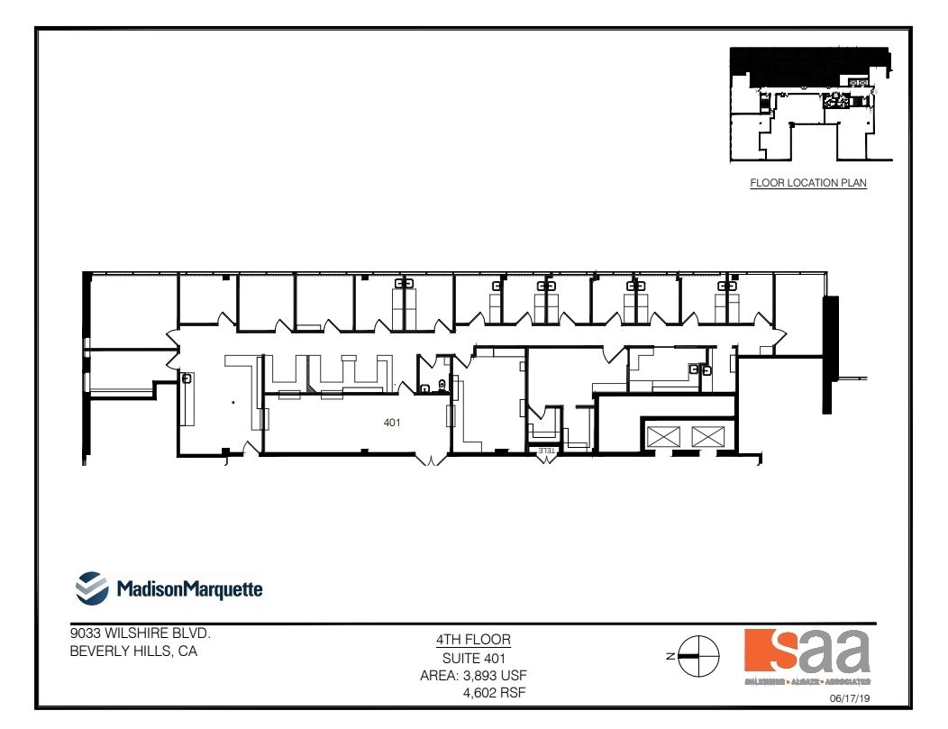 9033 Wilshire Blvd, Beverly Hills, CA à louer Plan d’étage- Image 1 de 1