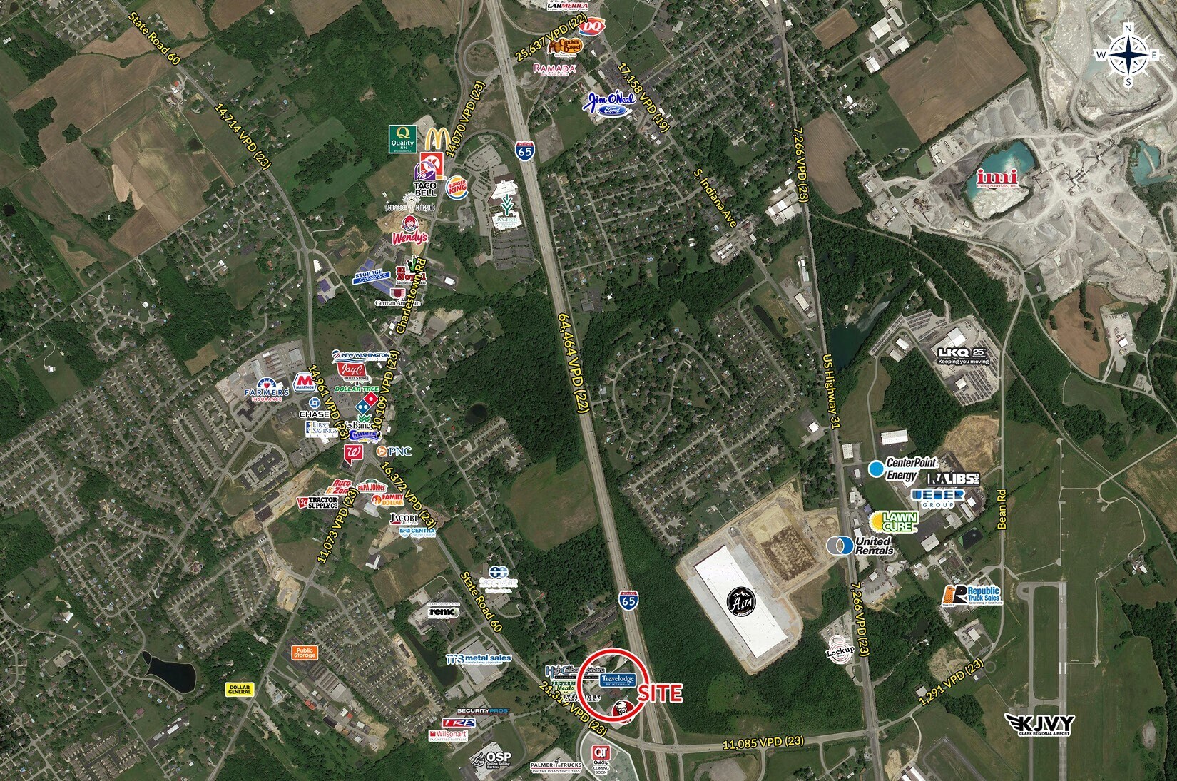 Old Highway 60, Sellersburg, IN for sale Aerial- Image 1 of 4
