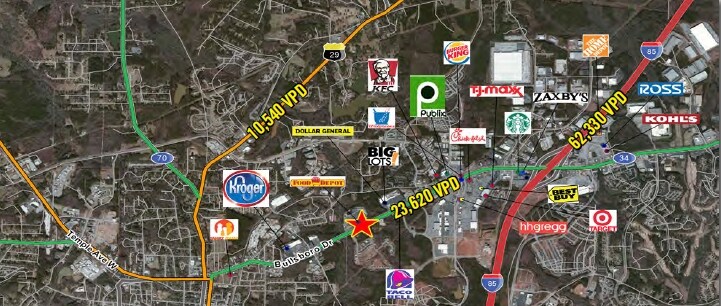 124-180 Bullsboro Dr, Newnan, GA à louer - Aérien - Image 2 de 6