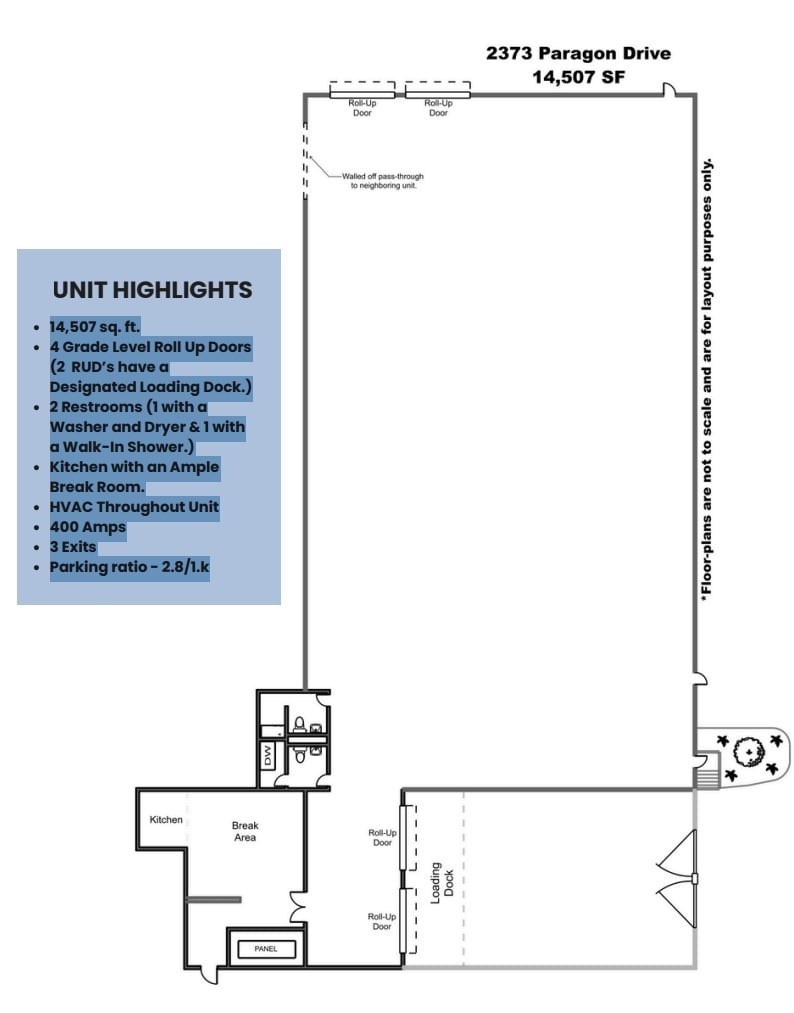 2355 Paragon Dr, San Jose, CA à louer Plan d’étage- Image 1 de 1