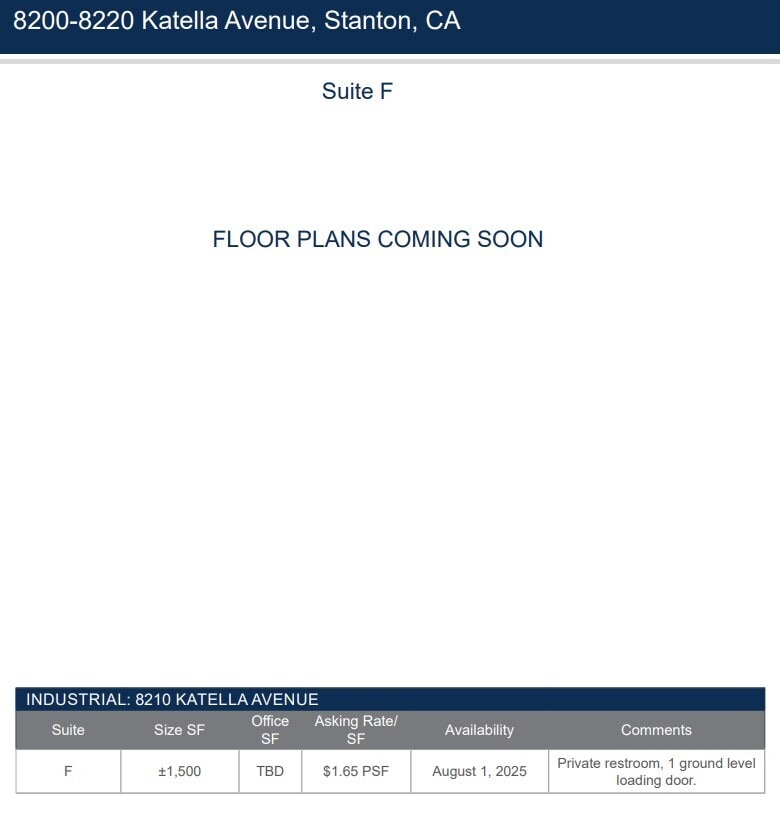 8200-8220 Katella Ave, Stanton, CA for lease Floor Plan- Image 1 of 1