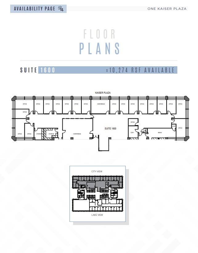 1 Kaiser Plz, Oakland, CA à louer Plan d’étage- Image 1 de 1