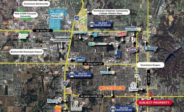 1821 S 1st St, Rogers, AR - AERIAL  map view