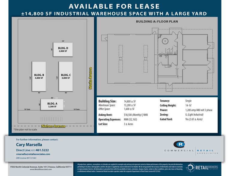 3040 N Nielsen Ave, Fresno, CA for lease - Floor Plan - Image 2 of 3