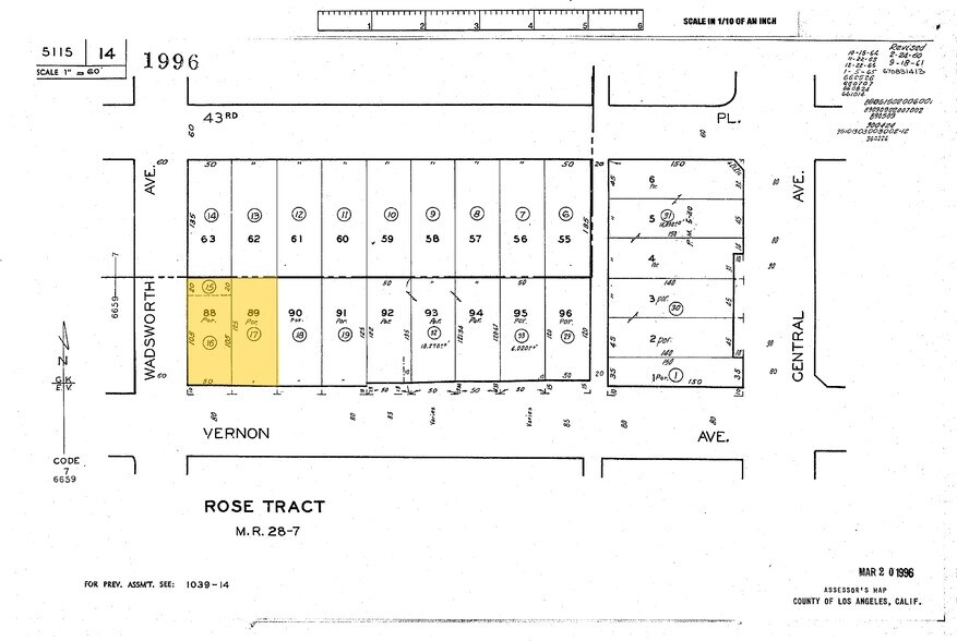 981 E Vernon Ave, Los Angeles, CA à vendre - Plan cadastral - Image 2 de 2