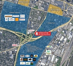 1709 S 11th St, Saint Louis, MO - AERIAL  map view