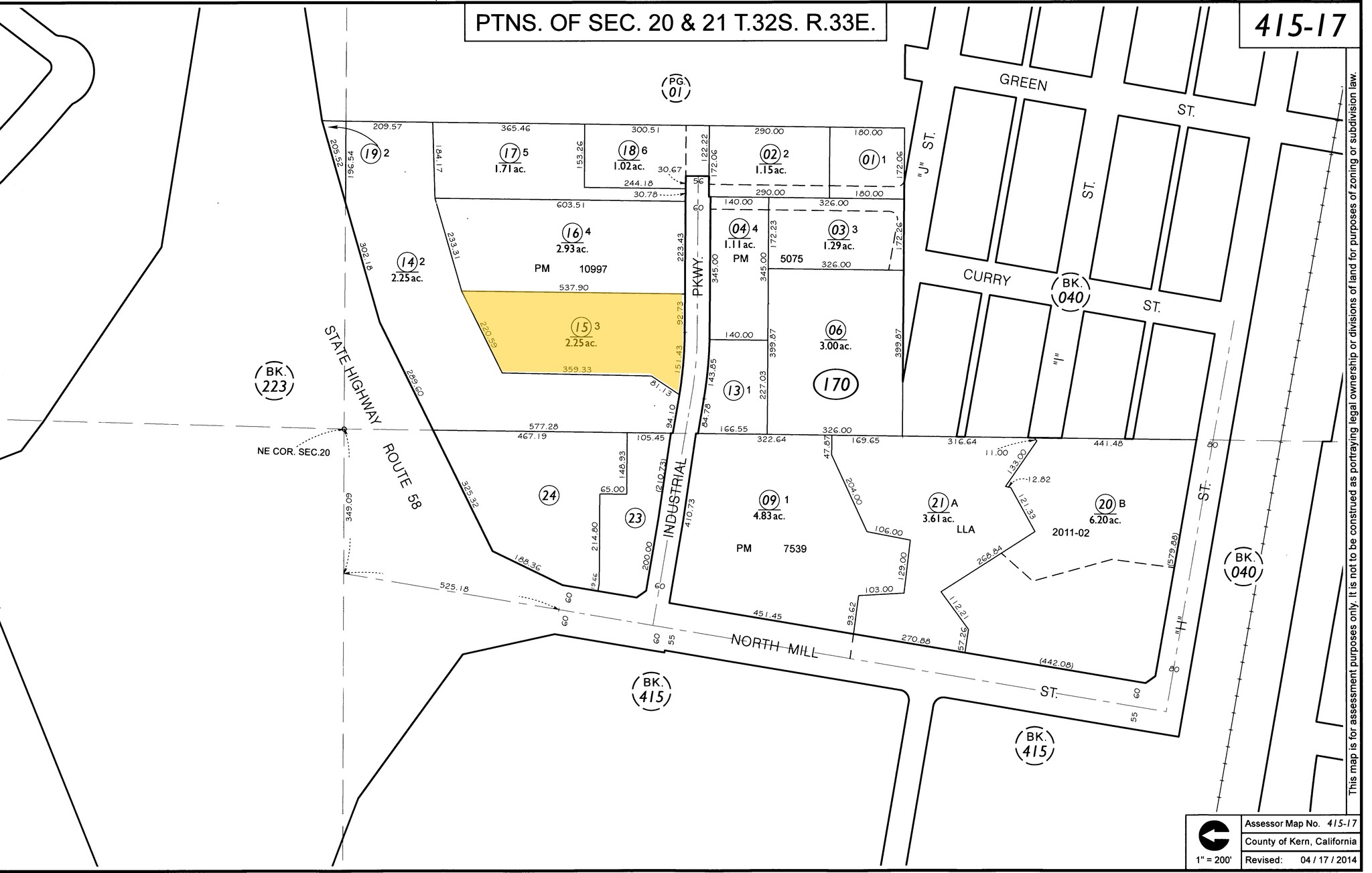 325 N Industrial Pky, Tehachapi, CA à vendre Plan cadastral- Image 1 de 1