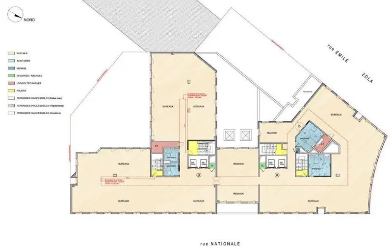 Bureau dans Boulogne-Billancourt à louer - Plan d’étage - Image 2 de 2