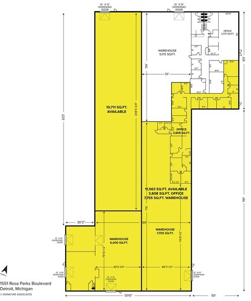 1551 Rosa Parks Blvd, Detroit, MI à louer - Plan d’étage - Image 2 de 3