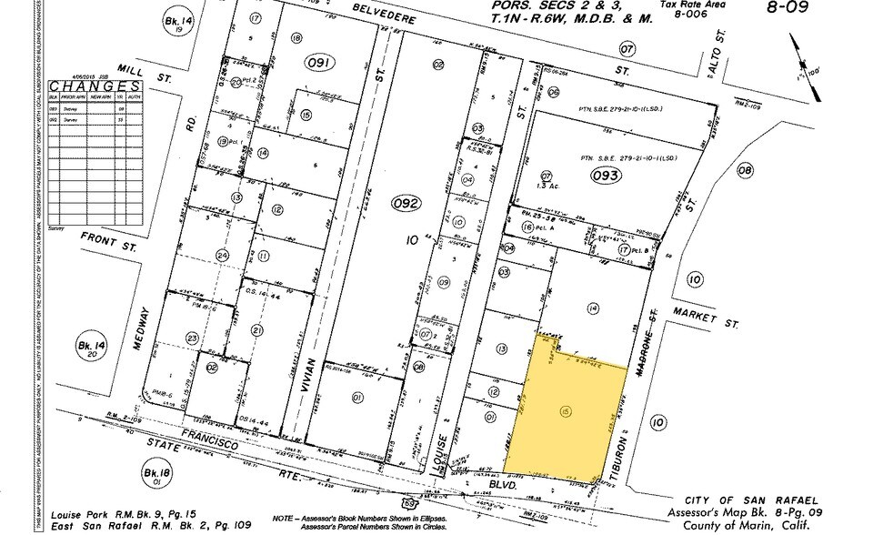 863 E Francisco Blvd, San Rafael, CA à louer - Plan cadastral - Image 2 de 4