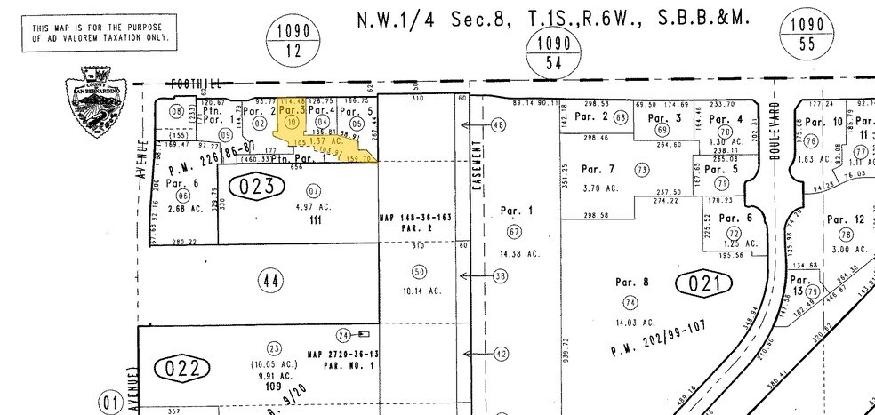11995 Foothill Blvd, Rancho Cucamonga, CA à louer - Plan cadastral - Image 2 de 2